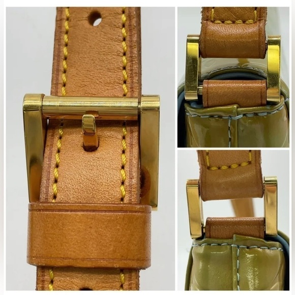 AUTHENTIC LOUIS VUITTON VERNISE LEATHER THOMPSON STREET GREEN/BLUE SHOULDER BAG - Picture 14 of 15